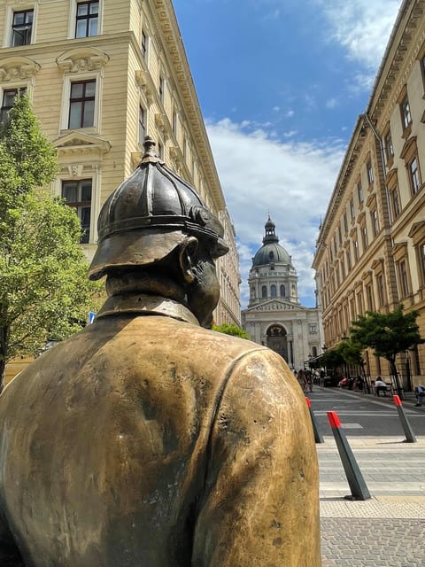 Budapest: Assist the Authorities Outdoor Escape Room Game - Getting Started Near the Fat Police Man Bronze Figure