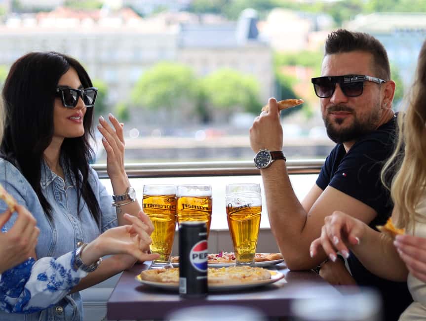 Budapest: Catamaran Pizza Cruise - Müpa and the National Theater area, then heading back to Elizabeth Bridge