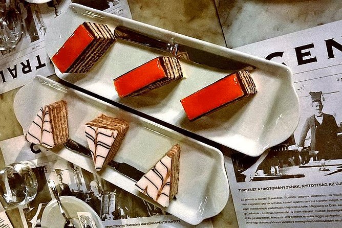 Budapest Culinary & Wine Walk - Centrál Grand Cafe & Bar: three Hungarian cakes and coffee