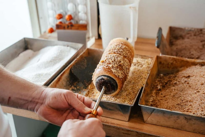 Budapest: Food Tour Market to Tavern: 14+ Tasters & Wines - The bakery stop and chimney cake: the sweet turning point