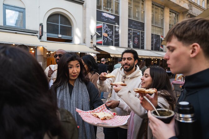 Budapest Food Tour: Wine, Foie Gras & 20+ Tastings - Lángos on Váci Street, Garlic, Sour Cream, and Cheese